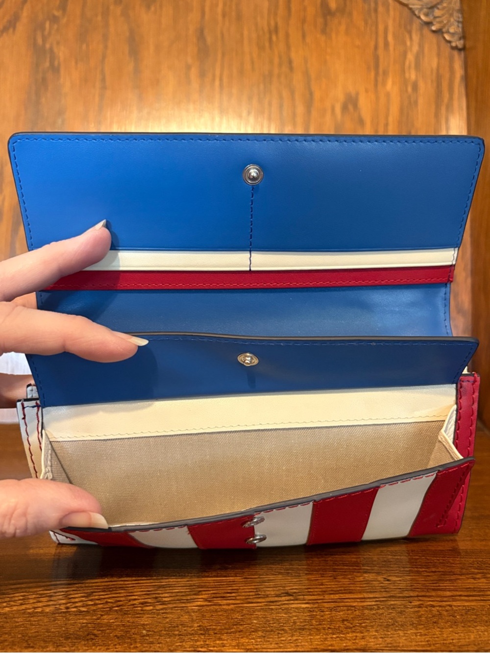 NWT-Radley London-Large Flap Over Wallet-Fireworks & Stripes-Cobalt-$148 - Picture 12 of 16